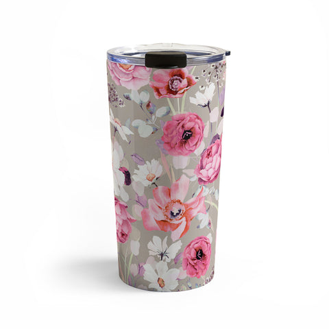 Marta Barragan Camarasa Pink and white flower garden Travel Mug