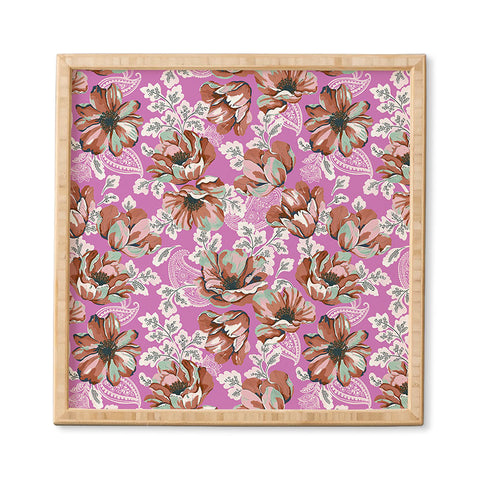 Marta Barragan Camarasa Pink flowers and paisleys 23 Framed Wall Art