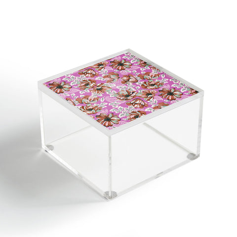 Marta Barragan Camarasa Pink flowers and paisleys 23 Acrylic Box