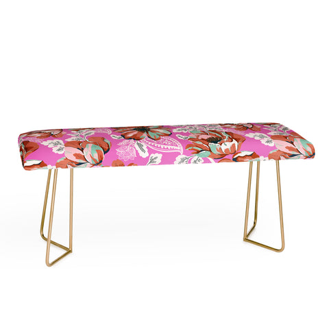 Marta Barragan Camarasa Pink flowers and paisleys 23 Bench