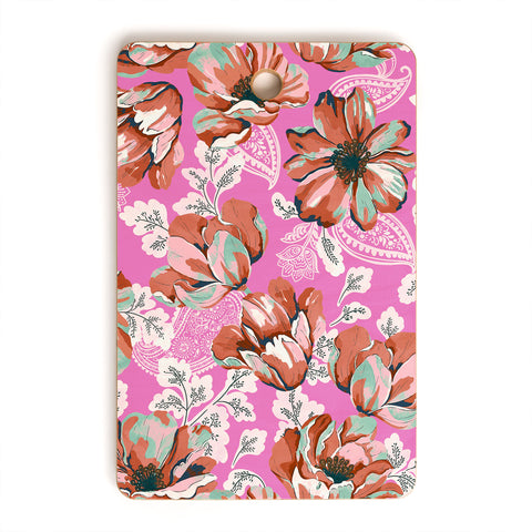 Marta Barragan Camarasa Pink flowers and paisleys 23 Cutting Board Rectangle