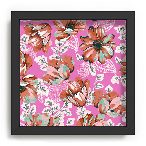 Marta Barragan Camarasa Pink flowers and paisleys B Recessed Framing Square