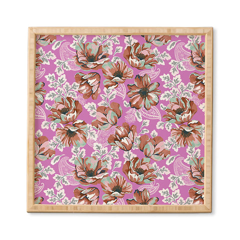 Marta Barragan Camarasa Pink flowers and paisleys B Framed Wall Art