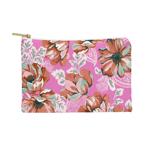 Marta Barragan Camarasa Pink flowers and paisleys B Pouch