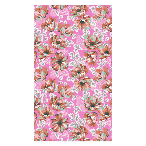 Marta Barragan Camarasa Pink flowers and paisleys B Tablecloth