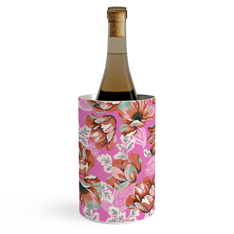 Marta Barragan Camarasa Pink flowers and paisleys B Wine Chiller