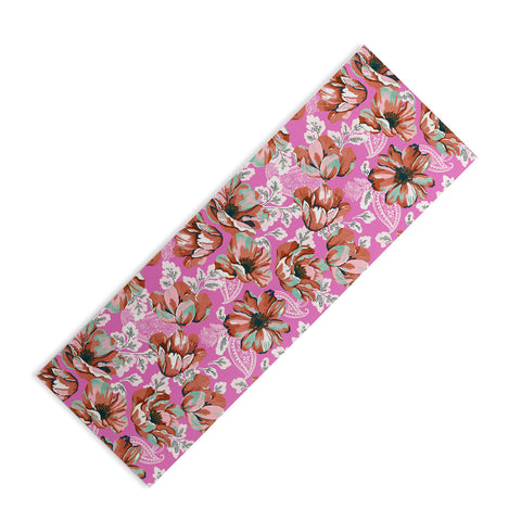 Marta Barragan Camarasa Pink flowers and paisleys B Yoga Mat