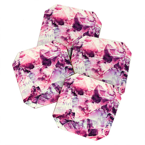 Marta Barragan Camarasa Pink mineral texture detail Coaster Set