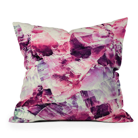 Marta Barragan Camarasa Pink mineral texture detail Outdoor Throw Pillow
