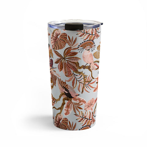 Marta Barragan Camarasa Pink tropical birds landscape Travel Mug