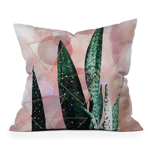Marta Barragan Camarasa Plant circles triangles Outdoor Throw Pillow