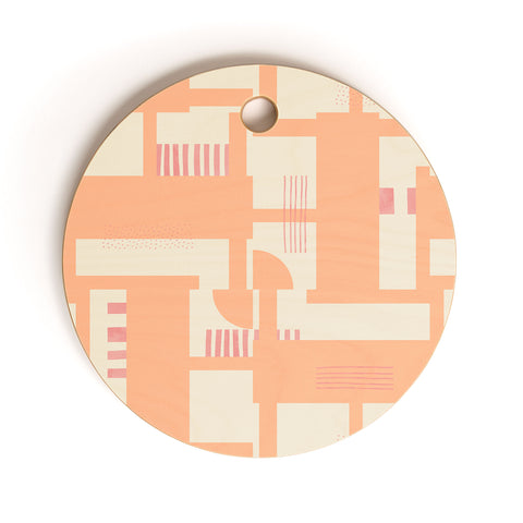 Marta Barragan Camarasa Playful geometric stripes PF Cutting Board Round