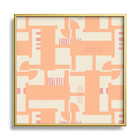 Marta Barragan Camarasa Playful geometric stripes PF Square Metal Framed Art Print
