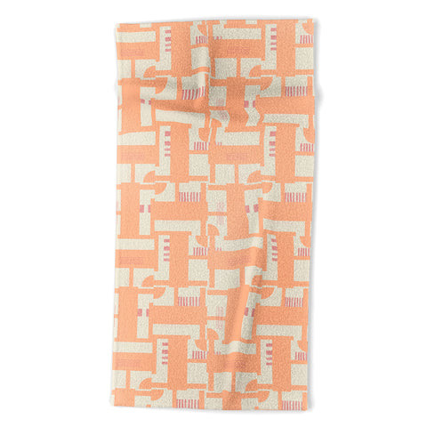 Marta Barragan Camarasa Playful geometric stripes PF Beach Towel