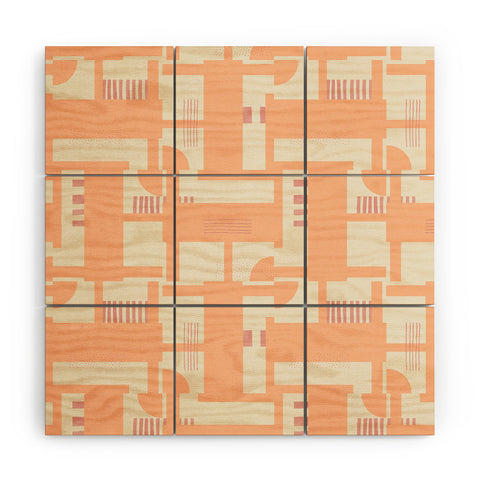 Marta Barragan Camarasa Playful geometric stripes PF Wood Wall Mural