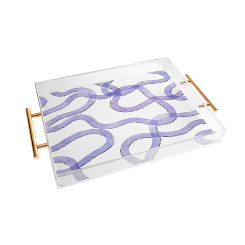 Marta Barragan Camarasa Purple curves Acrylic Tray