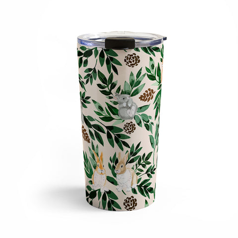 Marta Barragan Camarasa Rabbits in the green forest Travel Mug