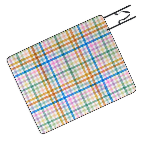 Marta Barragan Camarasa Rainbow Check Bliss Picnic Blanket