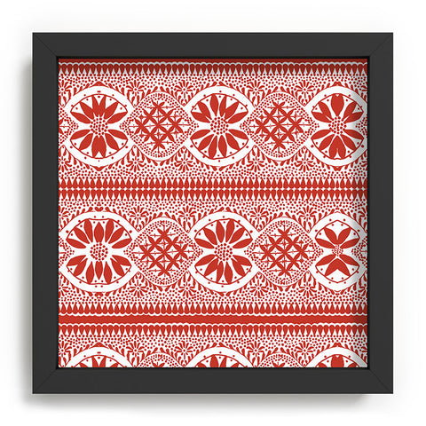 Marta Barragan Camarasa Red ethnic motif 23 Recessed Framing Square