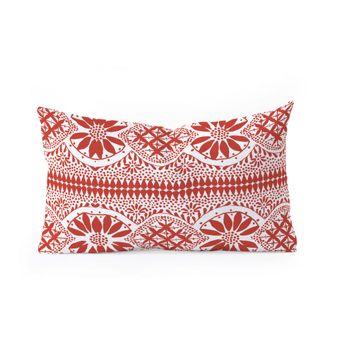 Marta Barragan Camarasa Red ethnic motif 23 Oblong Throw Pillow