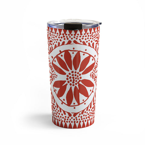 Marta Barragan Camarasa Red ethnic motif 23 Travel Mug