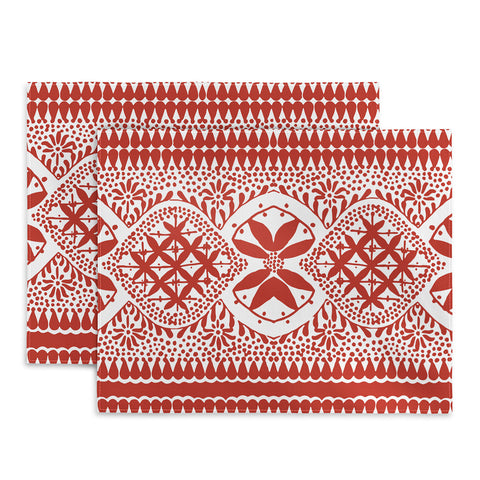 Marta Barragan Camarasa Red ethnic motif 23 Placemat