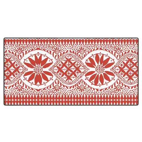 Marta Barragan Camarasa Red ethnic motif 23 Desk Mat