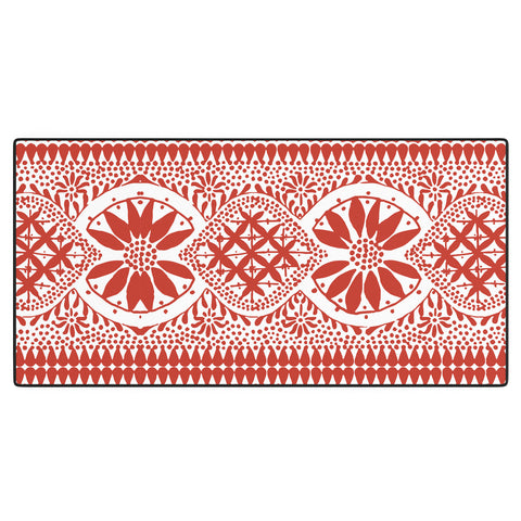 Marta Barragan Camarasa Red ethnic motif 23 Desk Mat