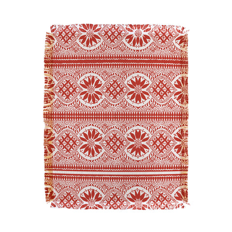 Marta Barragan Camarasa Red ethnic motif 23 Throw Blanket