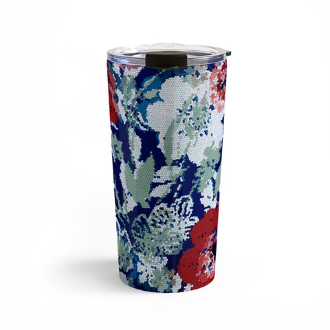 Marta Barragan Camarasa Red flower stained glass Travel Mug