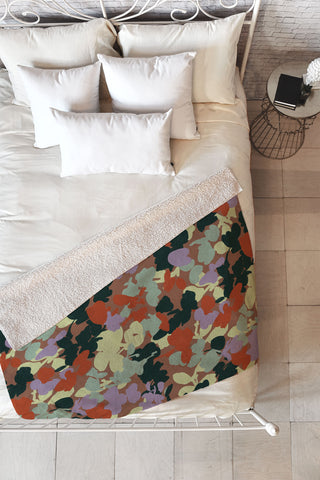 Marta Barragan Camarasa Retro Bloom Medley Fleece Throw Blanket