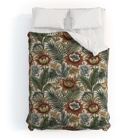 Marta Barragan Camarasa Retro Jungle Garden Comforter