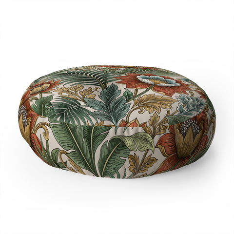 Marta Barragan Camarasa Retro Jungle Garden Floor Pillow Round