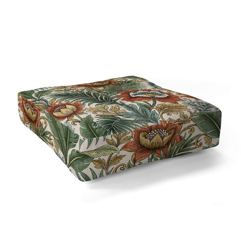 Marta Barragan Camarasa Retro Jungle Garden Floor Pillow Square