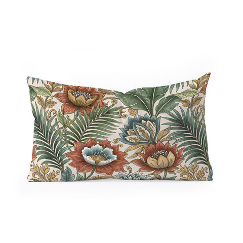 Marta Barragan Camarasa Retro Jungle Garden Oblong Throw Pillow