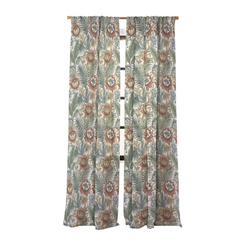 Marta Barragan Camarasa Retro Jungle Garden Sheer Window Curtain