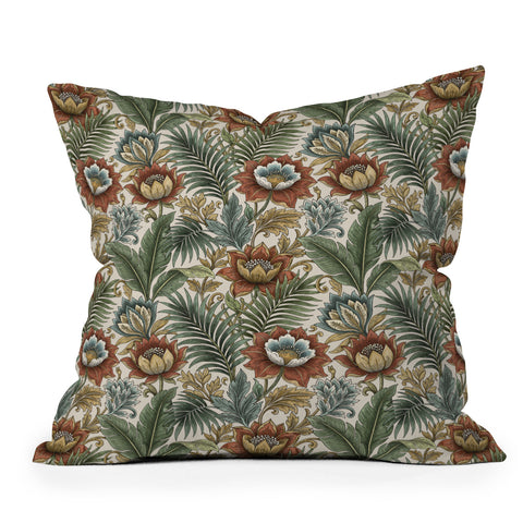Marta Barragan Camarasa Retro Jungle Garden Throw Pillow