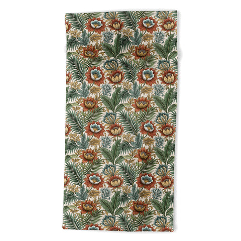 Marta Barragan Camarasa Retro Jungle Garden Beach Towel