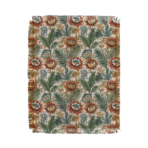 Marta Barragan Camarasa Retro Jungle Garden Throw Blanket