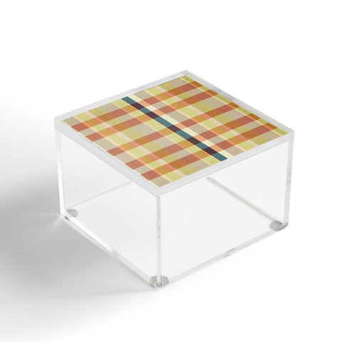 Marta Barragan Camarasa Retro Picnic Plaid Warm Tones Acrylic Box