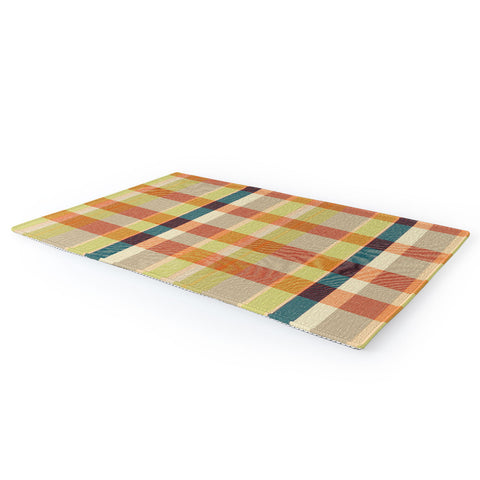 Marta Barragan Camarasa Retro Picnic Plaid Warm Tones Area Rug