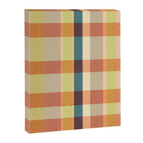 Marta Barragan Camarasa Retro Picnic Plaid Warm Tones Art Canvas
