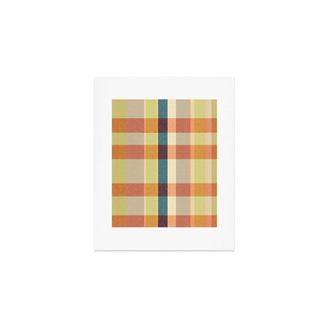 Marta Barragan Camarasa Retro Picnic Plaid Warm Tones Art Print