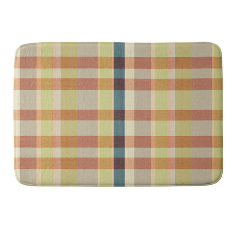 Marta Barragan Camarasa Retro Picnic Plaid Warm Tones Memory Foam Bath Mat
