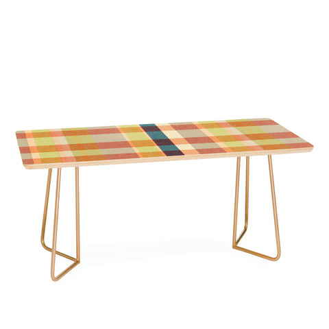 Marta Barragan Camarasa Retro Picnic Plaid Warm Tones Coffee Table