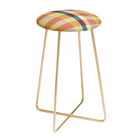 Marta Barragan Camarasa Retro Picnic Plaid Warm Tones Counter Stool