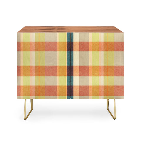 Marta Barragan Camarasa Retro Picnic Plaid Warm Tones Credenza