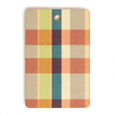 Marta Barragan Camarasa Retro Picnic Plaid Warm Tones Cutting Board Rectangle