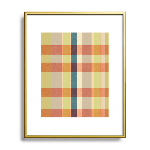 Marta Barragan Camarasa Retro Picnic Plaid Warm Tones Metal Framed Art Print