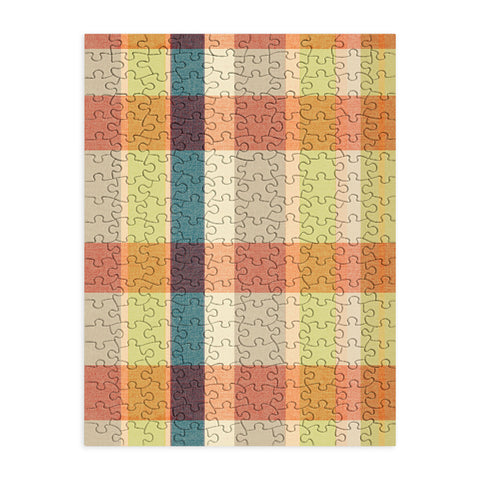 Marta Barragan Camarasa Retro Picnic Plaid Warm Tones Puzzle